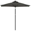 vidaXL Parasol de jardin LED et mât en acier anthracite 225x225x212 cm