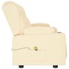 vidaXL Fauteuil inclinable et porte-gobelets 3 places crème similicuir