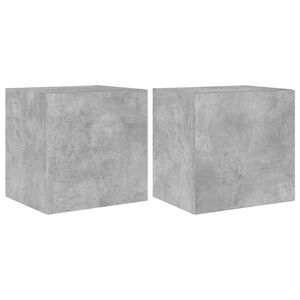 vidaXL Meubles TV muraux et lumières LED 2pcs gris béton 40,5x35x40 cm