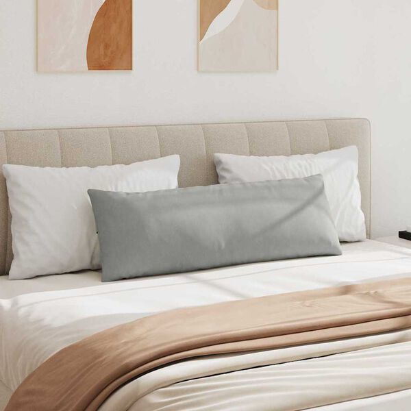 vidaXL Coussins de canapé 2 pcs Gris clair 120 x 40 cm tissu