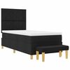 vidaXL Lit &agrave; ressorts avec matelas Noir 100 x 200 cm tissu