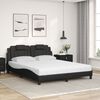 vidaXL Lit Viana avec matelas noir 160x200 cm similicuir