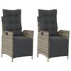 vidaXL Chaises inclinables de jardin lot de 2 et repose-pied rotin