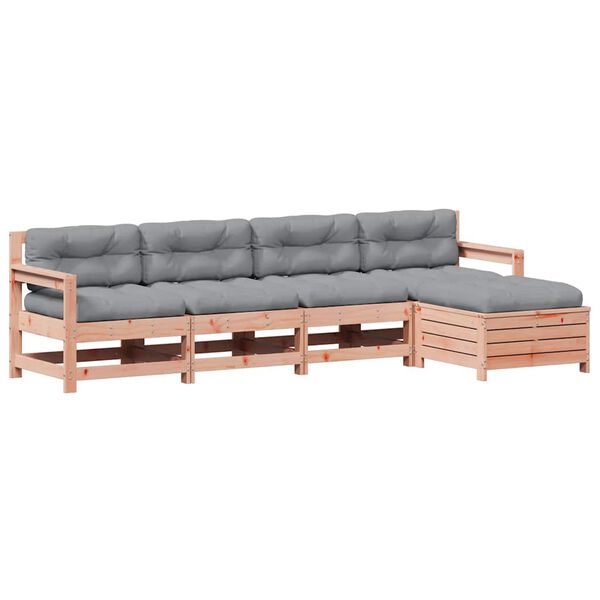 vidaXL Salon de jardin 5 pcs avec coussins bois massif douglas
