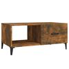vidaXL Table basse ch&ecirc;ne fum&eacute; 90x50x40 cm bois d'ing&eacute;nierie