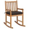 vidaXL Chaise &agrave; bascule avec coussin taupe Bois de teck solide