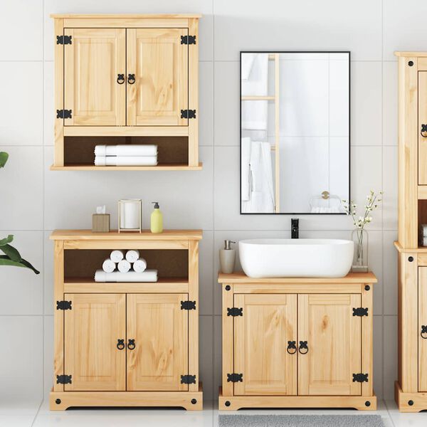 vidaXL Ensemble de meubles salle de bain 3 pcs Corona bois pin massif