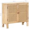 vidaXL Buffet 80x30x73 cm Bois de manguier massif et canne naturelle