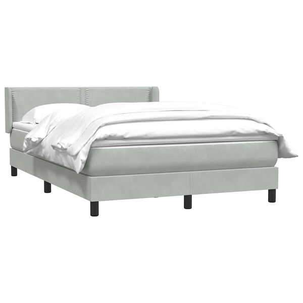 vidaXL Sommier &agrave; lattes de lit et matelas gris clair 160x210cm velours