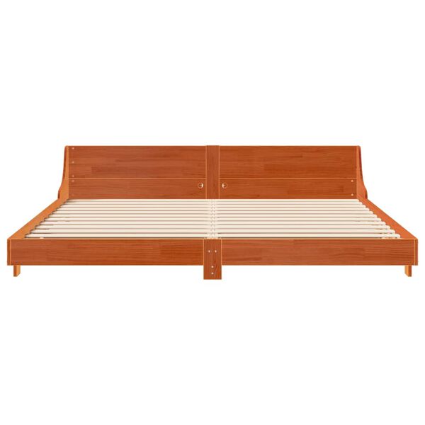 vidaXL Cadre de lit sans matelas cire marron 180x200cm bois pin massif