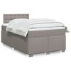 vidaXL Sommier &agrave; lattes de lit avec matelas Taupe 120x200 cm Tissu