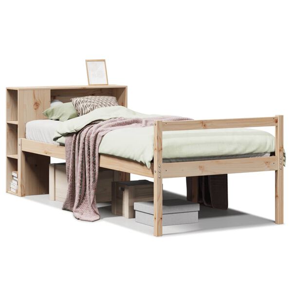 vidaXL Lit bibliothèque sans matelas 90x190 cm bois de pin massif