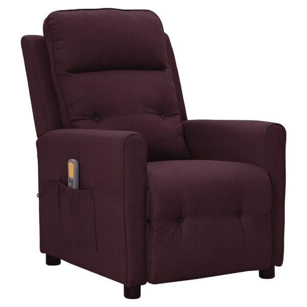 vidaXL Fauteuil de massage Violet Tissu