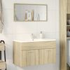 vidaXL Armoire lavabo de salle de bain ch&ecirc;ne sonoma bois d'ing&eacute;nierie