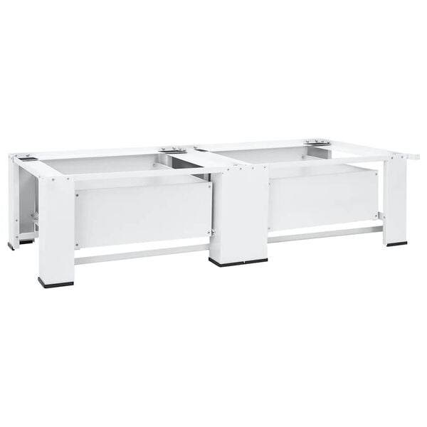 vidaXL Socle double pour machine &agrave; laver avec tiroirs Blanc