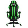 vidaXL Fauteuil de jeux vid&eacute;o avec repose-pied Noir et vert Similicuir