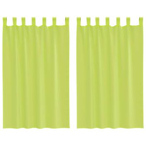 vidaXL Rideaux en voile avec passants 2 pcs vert pomme