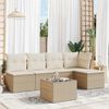 vidaXL Salon de jardin avec coussins 6 pcs beige r&eacute;sine tress&eacute;e