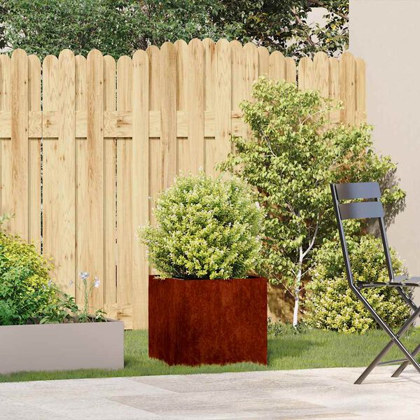 vidaXL Jardini&egrave;re rouill&eacute; 40x40x40 cm acier inoxydable