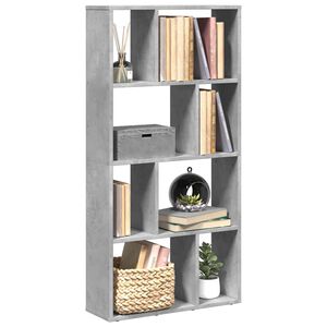 vidaXL Biblioth&egrave;que gris b&eacute;ton 60x20x120,5 cm bois d'ing&eacute;nierie