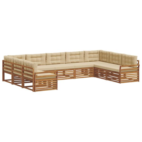vidaXL Ensemble de canap&eacute;s d'ext&eacute;rieur 9 pcs Naturel et Beige