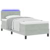 vidaXL Lit &agrave; ressort LED avec matelas Gris clair 90 x 190 cm Velours