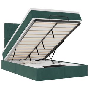 vidaXL Cadre de lit ottoman avec matelas vert fonc&eacute; 120x190 cm velours