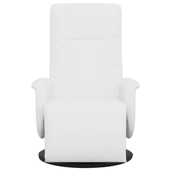 vidaXL Fauteuil inclinable avec repose-pieds blanc similicuir