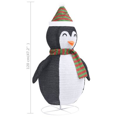 vidaXL Décoration de Noël pingouin à LED Tissu de luxe 120 cm