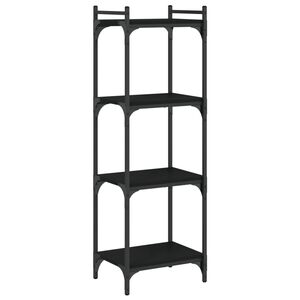 vidaXL Biblioth&egrave;que &agrave; 4 niveaux noir 40x30x120 cm bois d'ing&eacute;nierie