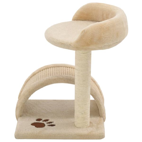 vidaXL Arbre à chat avec griffoir en sisal 40 cm Beige et Marron
