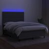 vidaXL Sommier &agrave; lattes de lit et matelas et LED Gris fonc&eacute; 140x200 cm