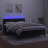vidaXL Sommier &agrave; lattes de lit avec matelas et LED Noir 140x200 cm