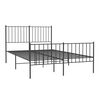 vidaXL Cadre de lit métal sans matelas avec pied de lit noir 120x190cm