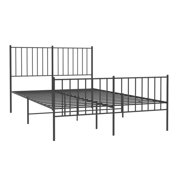 vidaXL Cadre de lit métal sans matelas avec pied de lit noir 120x190cm