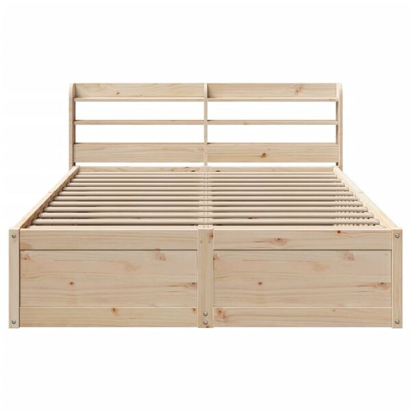 vidaXL Cadre de lit avec tête de lit 135x190 cm bois de pin massif