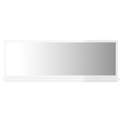 vidaXL Miroir de salle de bain Blanc brillant 100x10,5x37 cm Aggloméré
