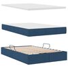 vidaXL Lit avec rangement et LED avec matelas Bleu 120 x 200 cm tissu