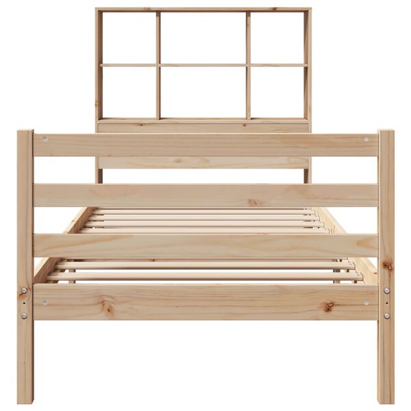 vidaXL Lit biblioth&egrave;que sans matelas 90x190 cm bois de pin massif
