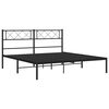 vidaXL Cadre de lit m&eacute;tal sans matelas avec t&ecirc;te de lit noir 120x190cm