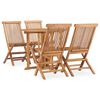 vidaXL Ensemble &agrave; manger d'ext&eacute;rieur pliable 5 pcs Bois solide de teck
