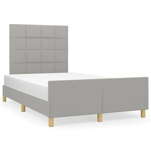 vidaXL Cadre de lit sans matelas gris clair 120x190 cm tissu
