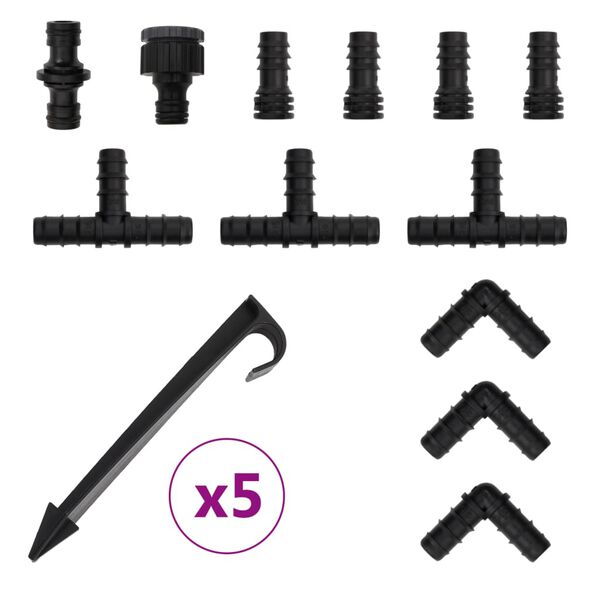 vidaXL Tuyau d'arrosage de jardin noir 0,6" 10 m caoutchouc