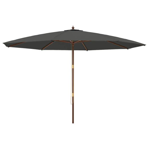 vidaXL Parasol de jardin avec mât en bois anthracite 400x273 cm