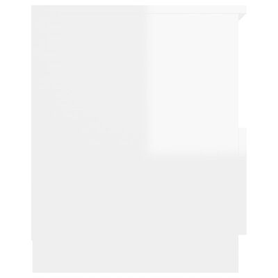 vidaXL Table de chevet Blanc brillant 40x40x50 cm Aggloméré