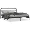 vidaXL Cadre de lit m&eacute;tal sans matelas avec t&ecirc;te de lit noir 193x203cm
