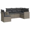 vidaXL Salon de jardin 5 pcs avec coussins gris r&eacute;sine tress&eacute;e