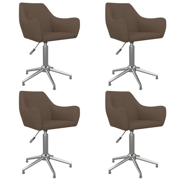 vidaXL Chaises pivotantes &agrave; manger lot de 4 taupe tissu