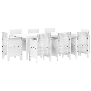 vidaXL Ensemble de salle &agrave; manger pour jardin 9 pcs Blanc