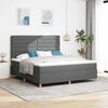 vidaXL Lit &agrave; ressorts avec matelas Gris fonc&eacute; 180 x 200 cm tissu